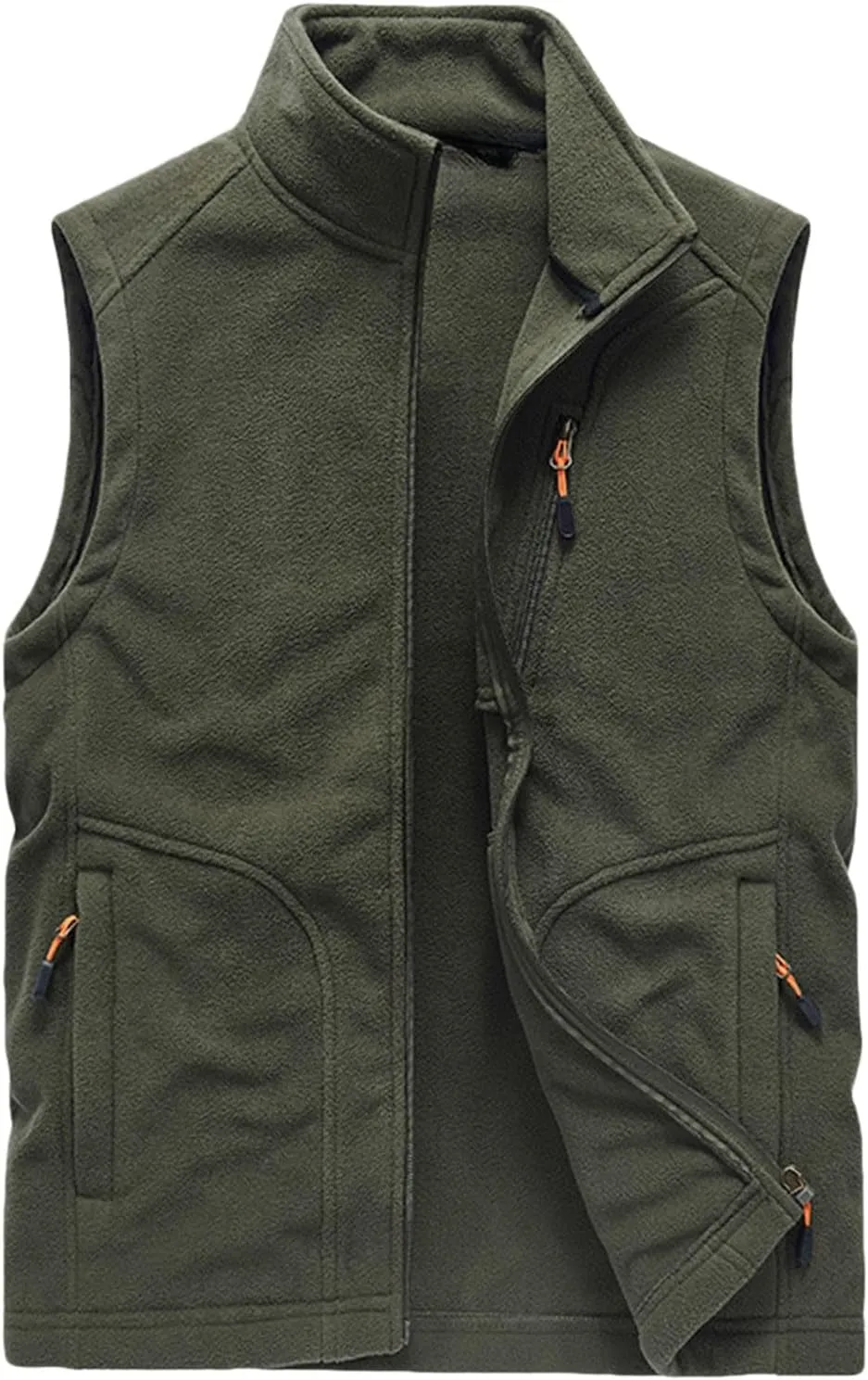 Fleece Vest Men's Vest Cardigan High Collar Men's Warm Zip Men's Coats Jackets Zip Up Puffy Vest Mens Jacket Puffer