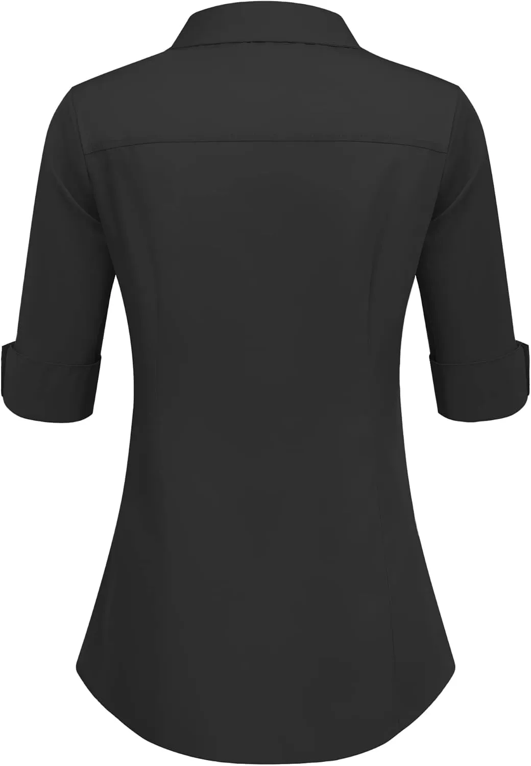 HOTOUCH Womens 3/4 Sleeve Button Down Shirt Slim Fit Work Blouses Cotton Dress Shirts Office Tops
