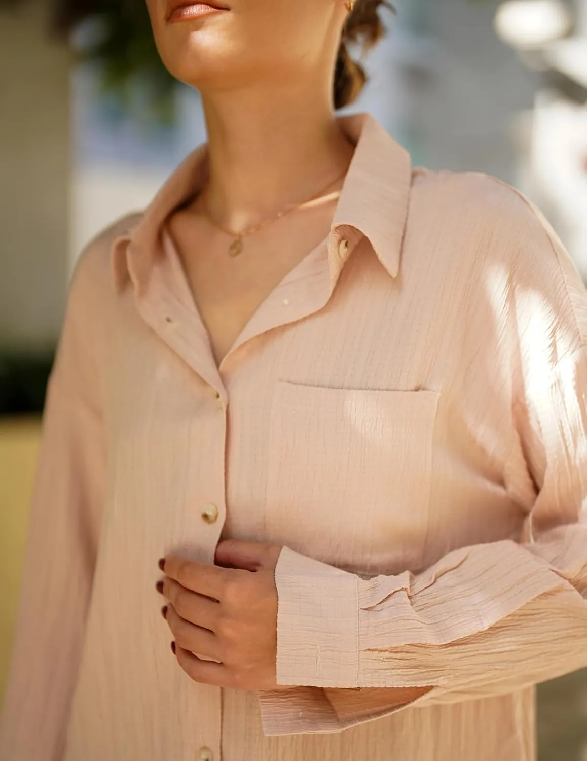 HOTOUCH Womens Button Down Shirts Long Sleeve Dress Shirt Textured Collared Work Blouse Dressy Casual Tops with Pocket