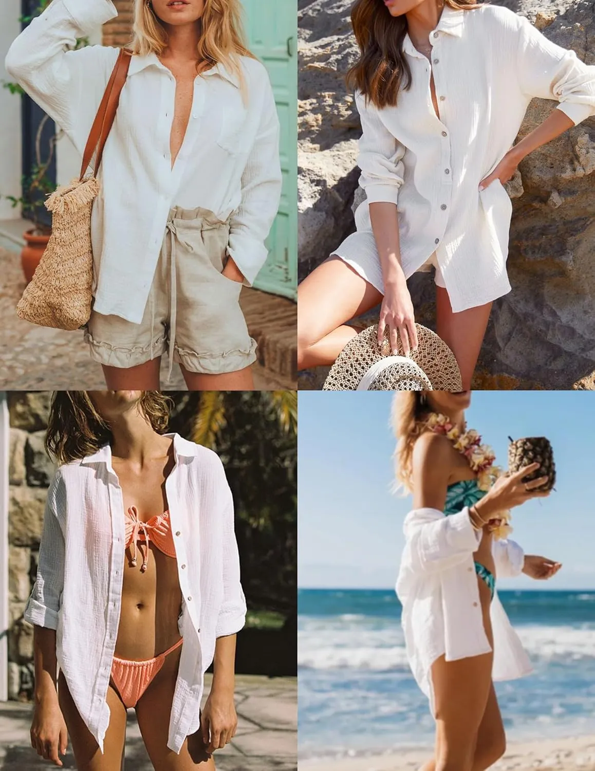 HOTOUCH Womens Button Down Shirts Long Sleeve Dress Shirt Textured Collared Work Blouse Dressy Casual Tops with Pocket