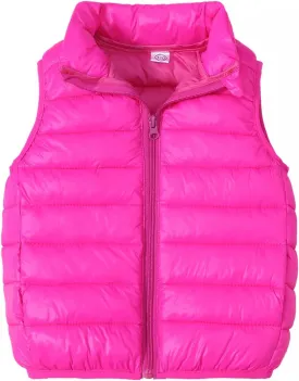Kids Boys Girls Lightweight Puffer Vest Sleeveless Jacket Stand Collar Coat Winter Warm Zip Up Outerwear