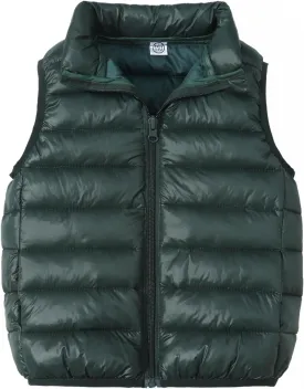 Kids Boys Girls Lightweight Puffer Vest Sleeveless Jacket Stand Collar Coat Winter Warm Zip Up Outerwear