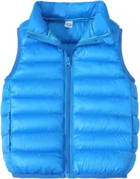 Kids Boys Girls Lightweight Puffer Vest Sleeveless Jacket Stand Collar Coat Winter Warm Zip Up Outerwear