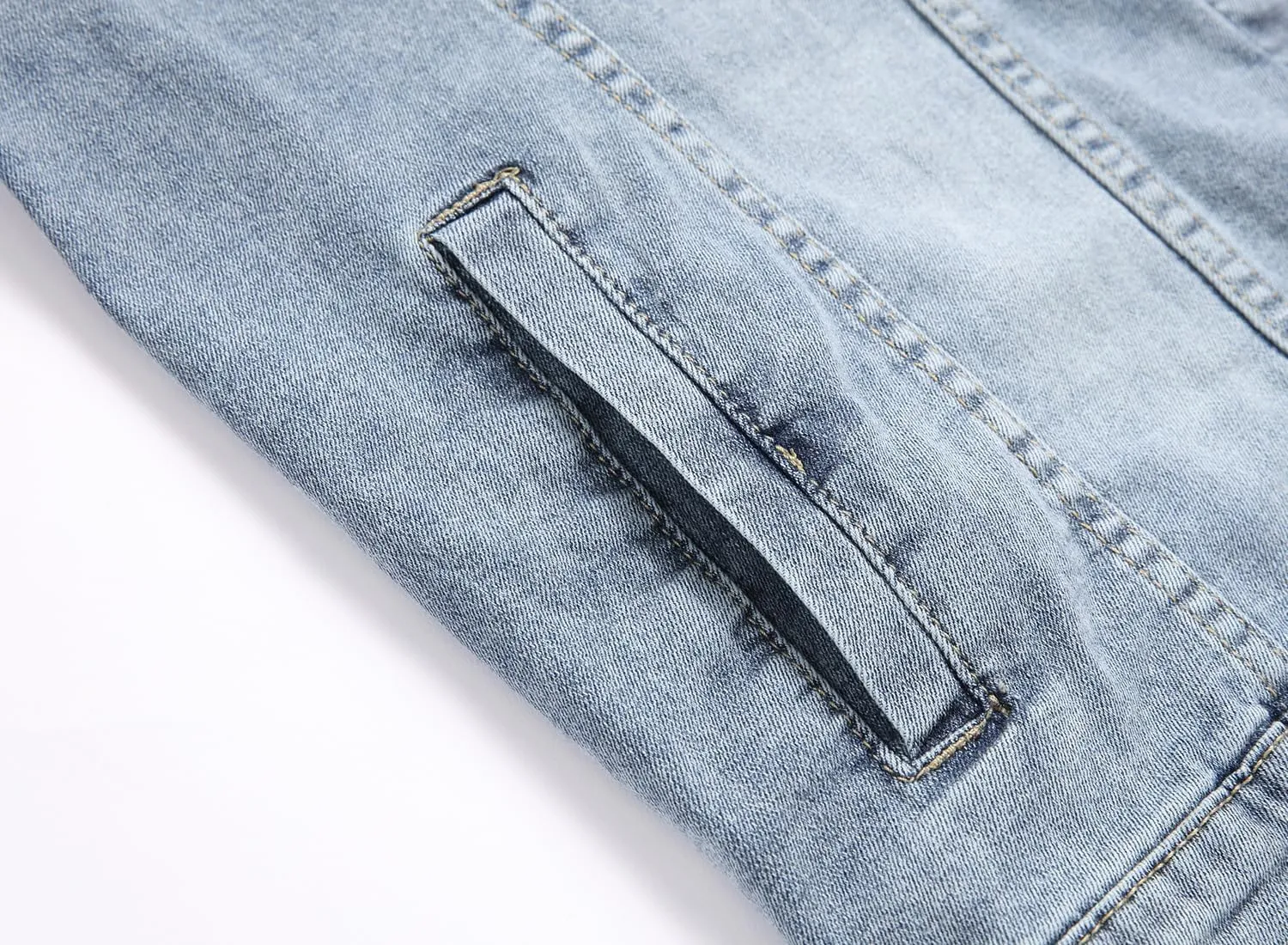 LZLER Mens Denim Jacket Stretchy Slim Fit Long Sleeve Jean Jacket for Men