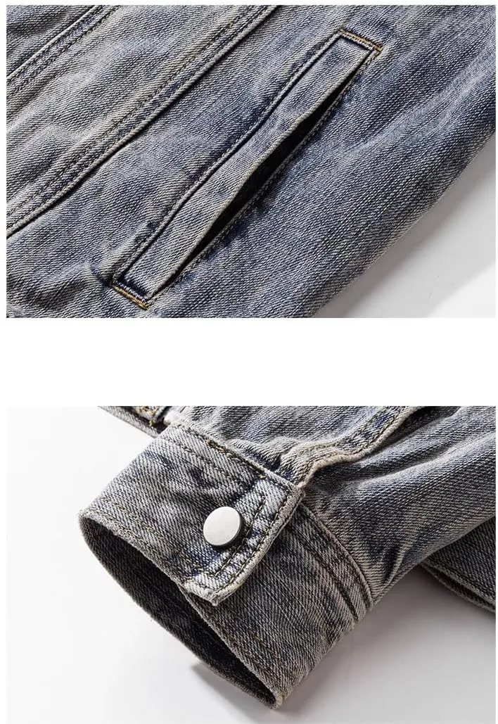 Men's Denim Jacket Spring Autumn American Retro Coat