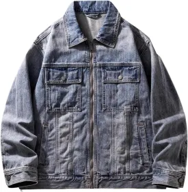 Men's Denim Jacket Spring Autumn American Retro Coat