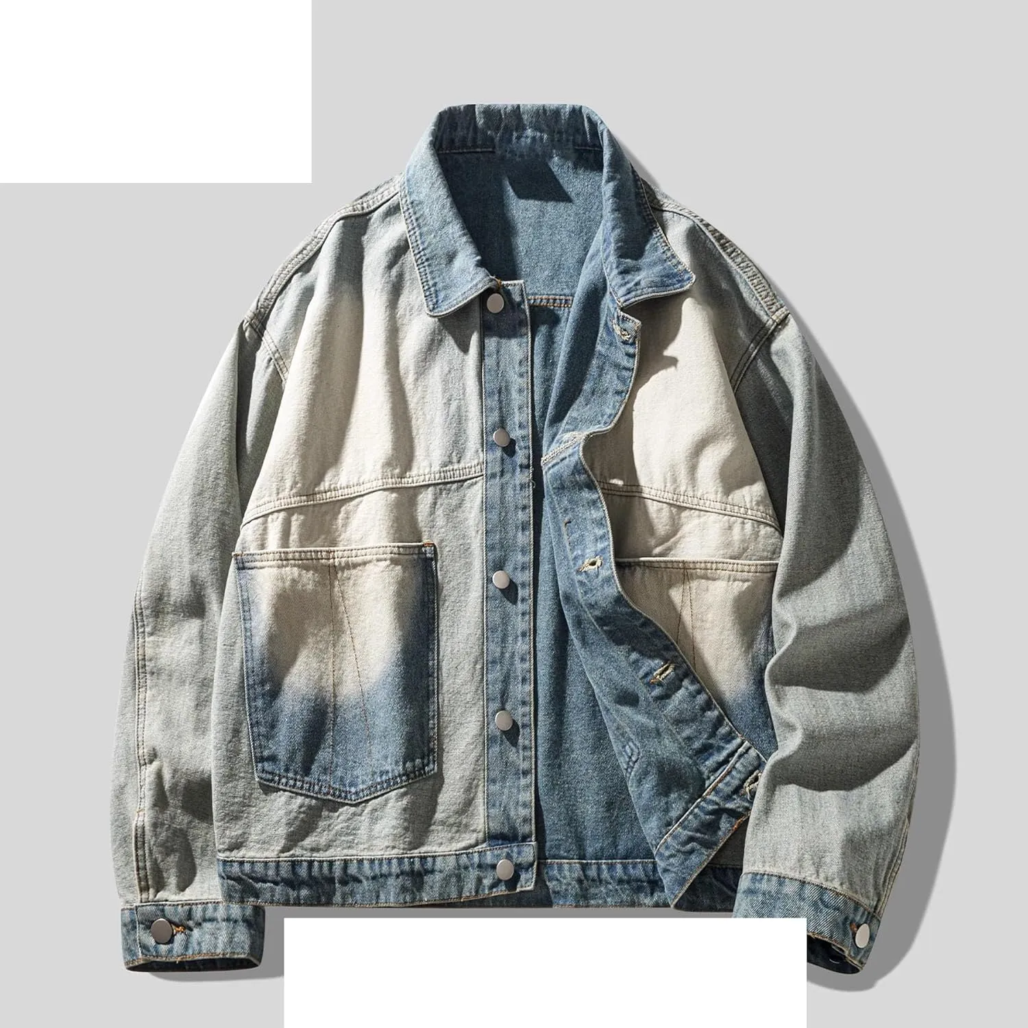 Men's Denim Jacket Spring Autumn Retro Loose American Workwear Coat