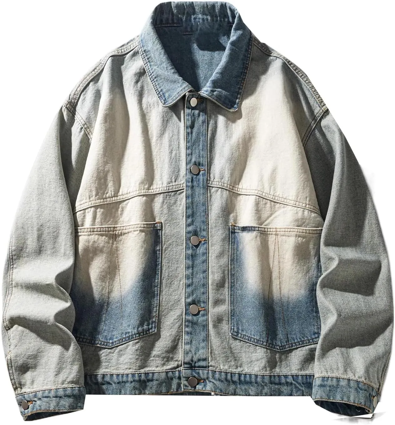 Men's Denim Jacket Spring Autumn Retro Loose American Workwear Coat