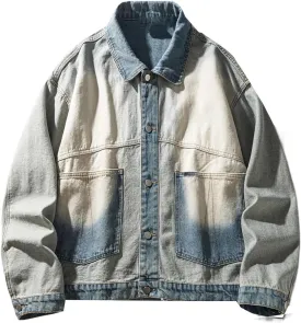 Men's Denim Jacket Spring Autumn Retro Loose American Workwear Coat