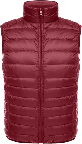 Men's Puffer Vest Lightweight Packable Insulated Puffer Jacket Outerwear Warmth Sleeveless for Outdoor Golf Running