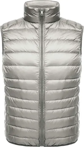 Men's Puffer Vest Lightweight Packable Insulated Puffer Jacket Outerwear Warmth Sleeveless for Outdoor Golf Running
