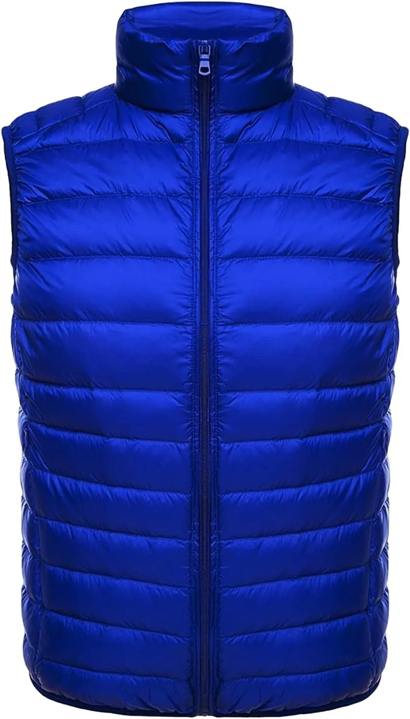 Men's Puffer Vest Lightweight Packable Insulated Puffer Jacket Outerwear Warmth Sleeveless for Outdoor Golf Running