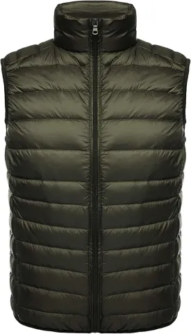 Men's Puffer Vest Lightweight Packable Insulated Puffer Jacket Outerwear Warmth Sleeveless for Outdoor Golf Running