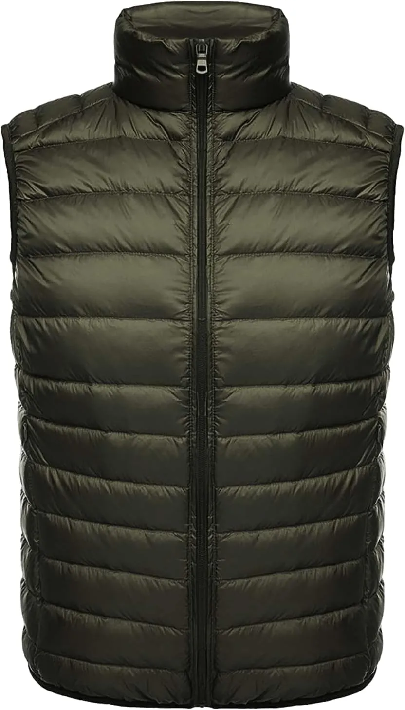 Men's Puffer Vest Lightweight Packable Insulated Puffer Jacket Outerwear Warmth Sleeveless for Outdoor Golf Running
