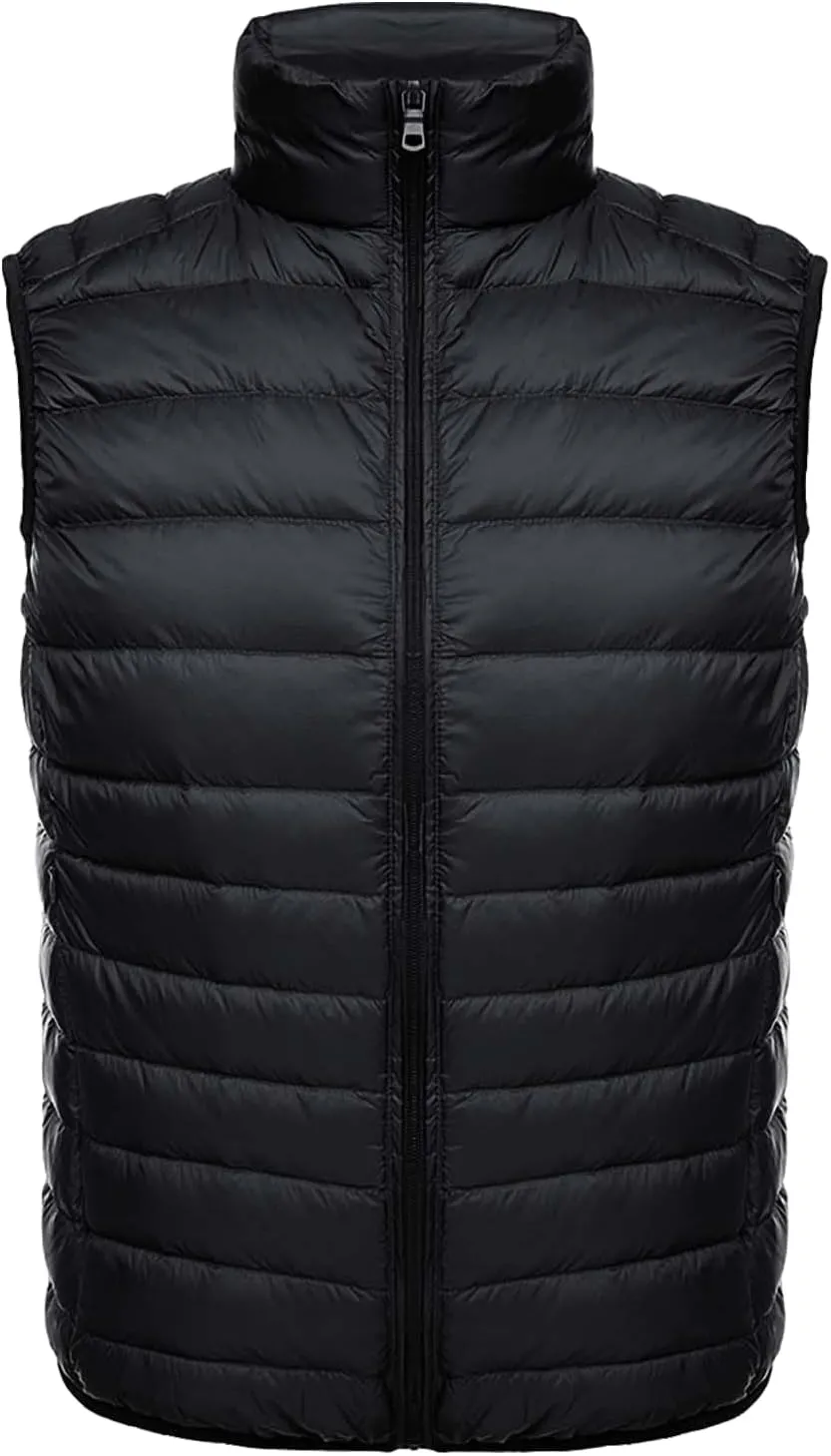 Men's Puffer Vest Lightweight Packable Insulated Puffer Jacket Outerwear Warmth Sleeveless for Outdoor Golf Running