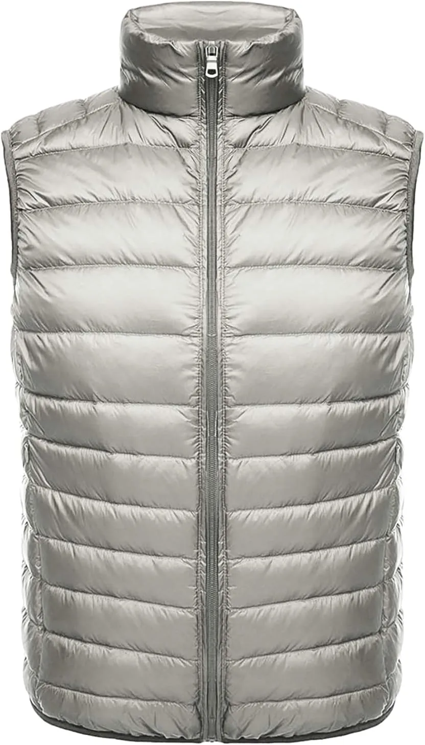 Men's Puffer Vest Lightweight Packable Insulated Puffer Jacket Outerwear Warmth Sleeveless for Outdoor Golf Running