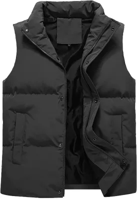Men's Winter Lightweight Puffer Vest Men's Women's Winter Heating Vest Lightweight Sleeveless Jacket Casual Puffy Vests