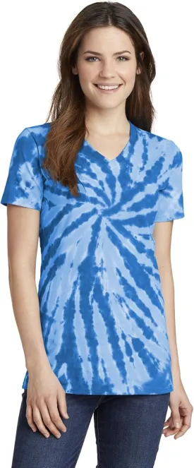 Port & Company Ladies Tie-Dye V-Neck Tee