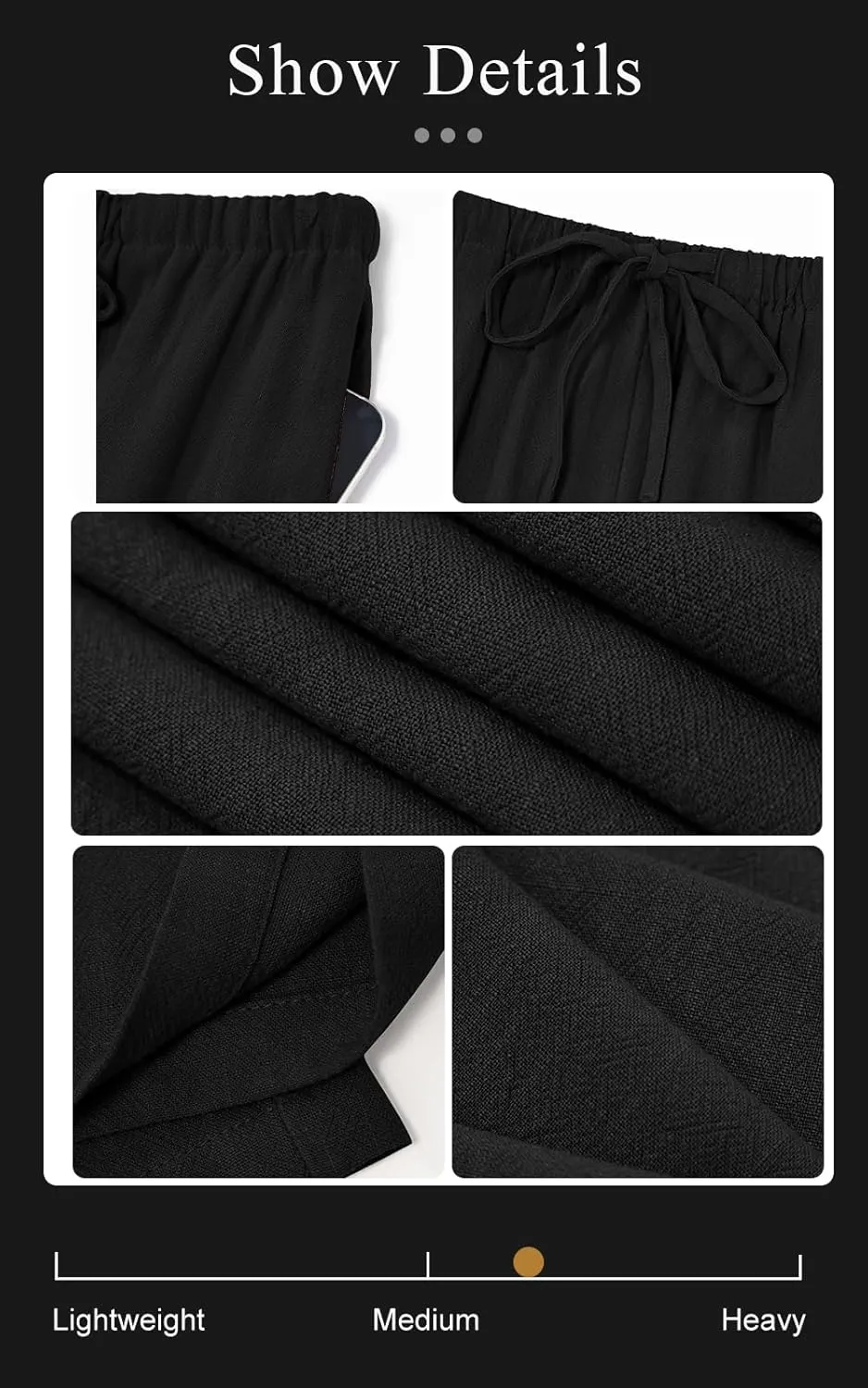 PRETTYGARDEN Summer Wide Leg Linen Pants Women with Pockets High Waist Drawstring Loose Casual Palazzo Lounge Pants Women