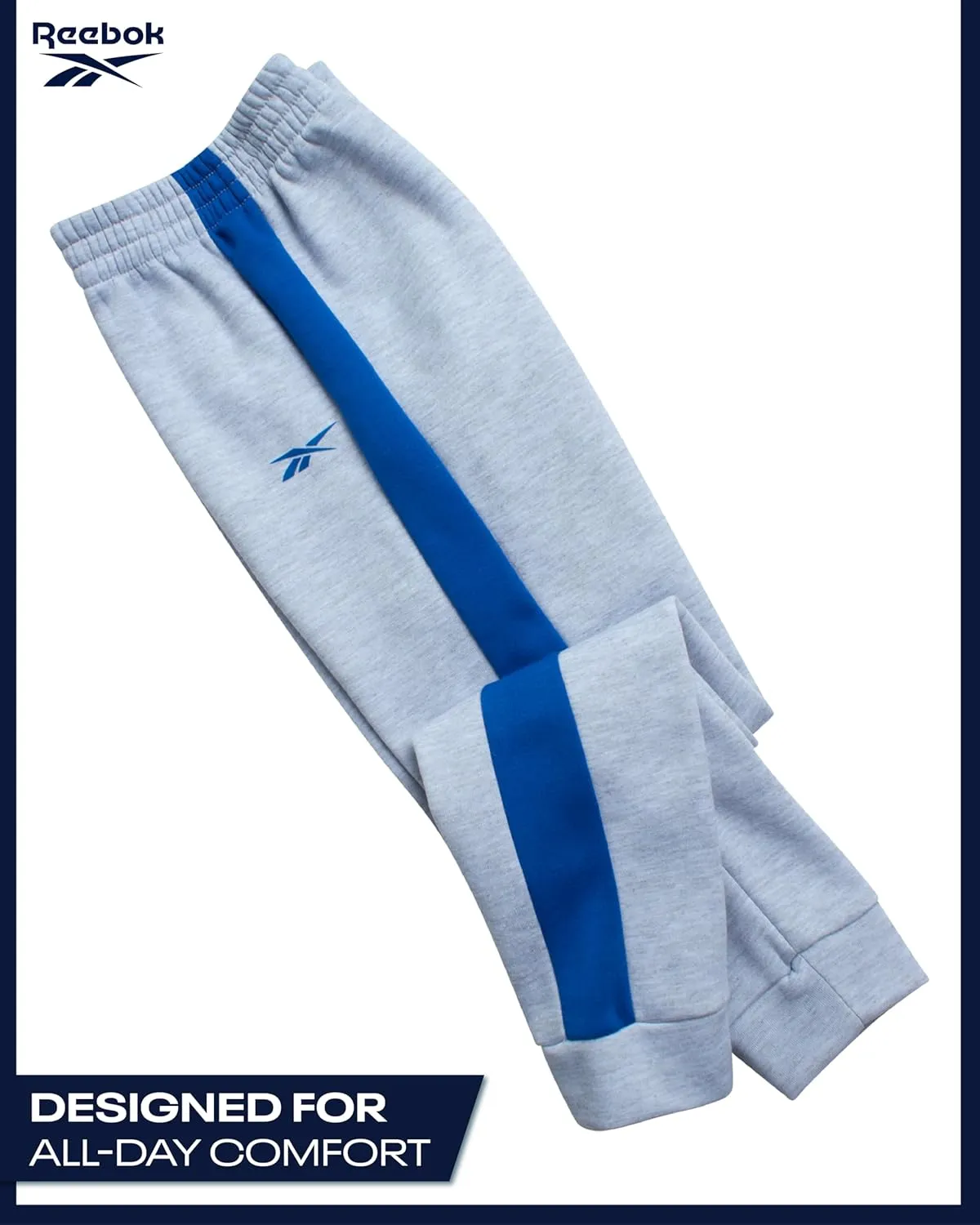 Reebok Boys' Active Sweatsuit - 2 Piece Performance Fleece Zip Hoodie Sweatshirt and Jogger Sweatpants - Activewear Set, 8-14