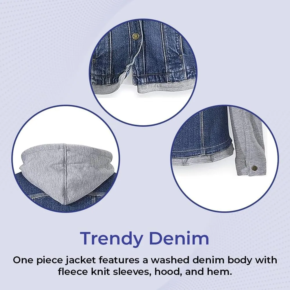 SAGEFINDS Fleece and Denim Jacket for Women | Long Sleeve | Hood with Drawstring