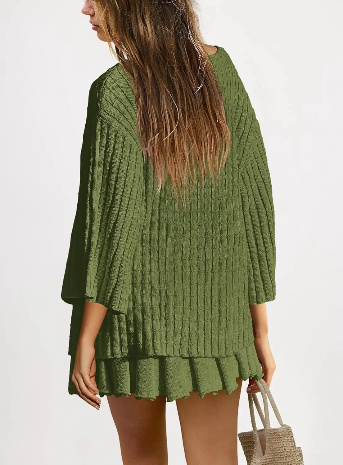 SENSERISE Womens Sweater Sets 2 Piece Outfits Long Sleeve Top and Skirts Set Loungewear Fall Clothes