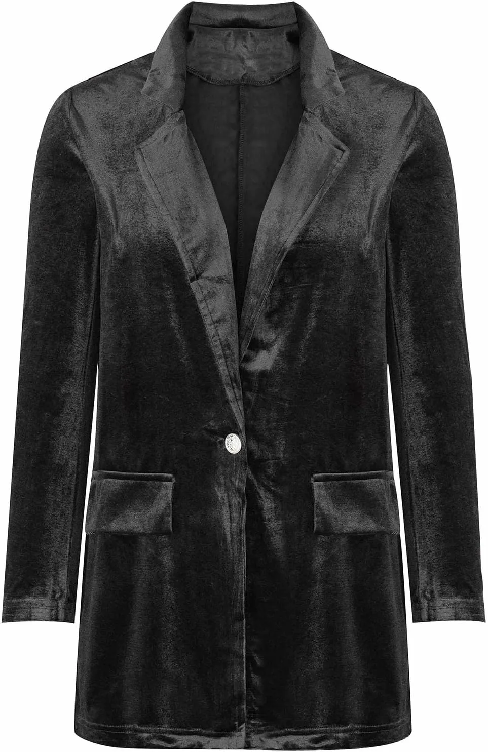 Velvet Blazer Jackets for Women Fashion Casual Open Front Long Sleeve Soft Cardigan Lapel Collar Suits Work Outfits