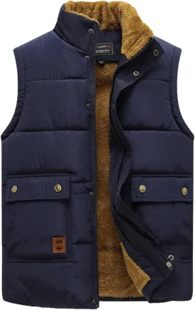 Vest For Men And Winter Fashion Casual Zipper Collar Pocket Hooded Sleeveless Cotton Padded Jacket Vest Top Mens