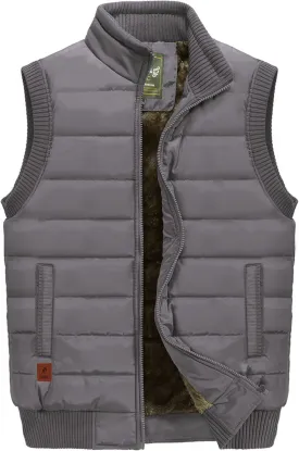 VtuAOL Men's Outerwear Vest for Men Winter Puffer Vests Fleece Lined Outdoor Warm Sleeveless Jackets